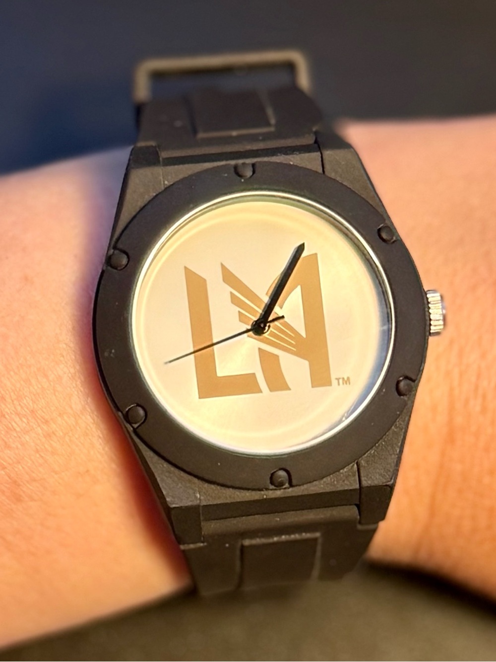 Guess Los Angeles FC MLS Soccer Watch * Black Rubber Band * Needs Battery